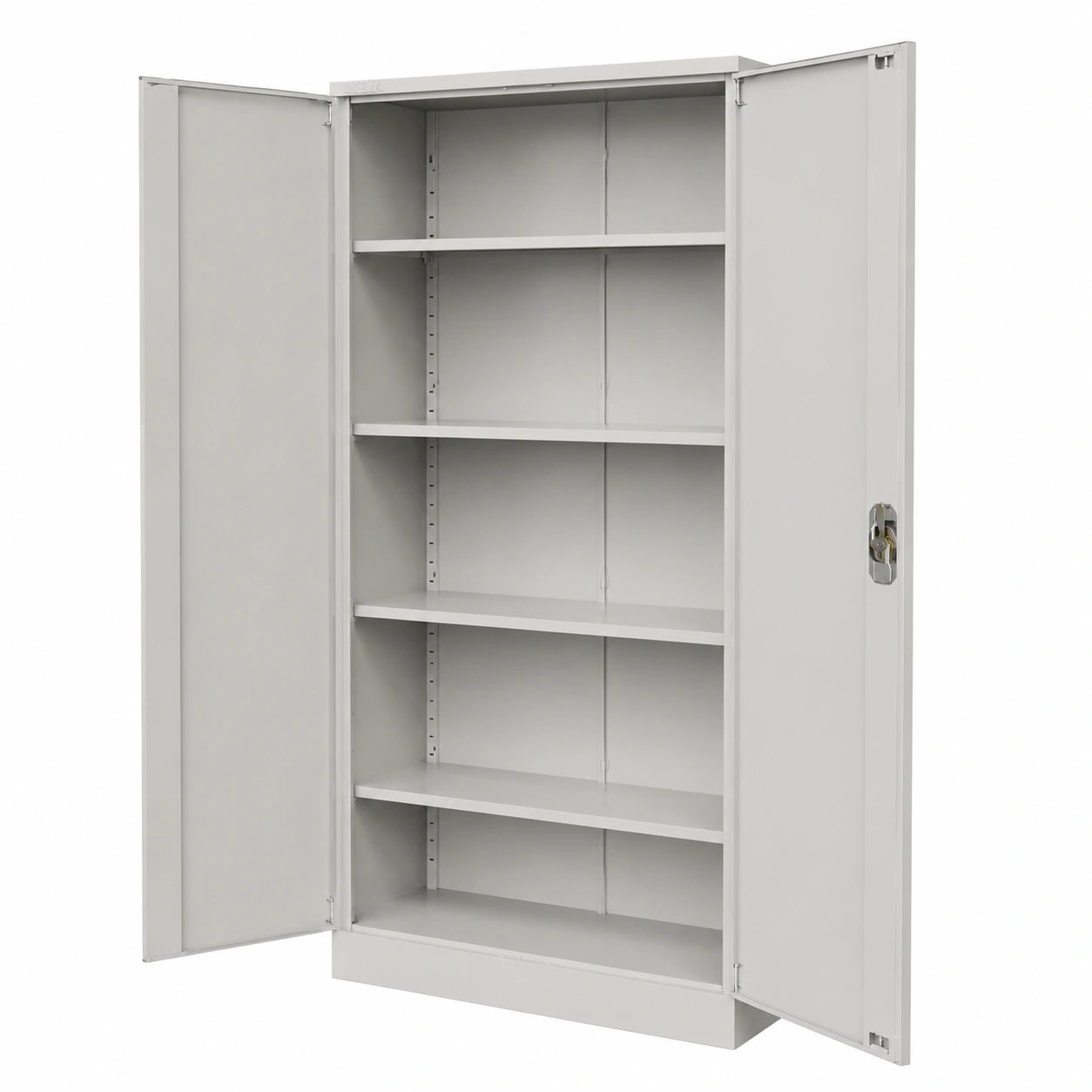 Armoire, réglable, avec étagères, avec portes, en métal, coloris gris, 92 x 42 x 195 cm, pour la chambre
