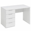 Bureau, avec rangement, avec tiroirs, 110 x 60 cm, coloris blanc, pour l’espace de travail
