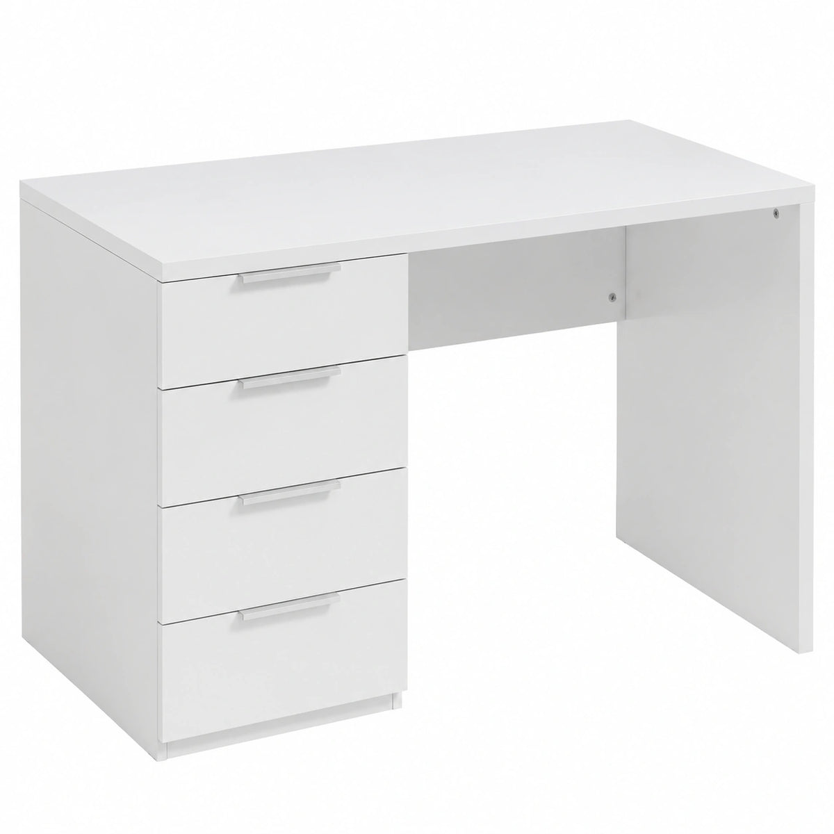Bureau, avec rangement, avec tiroirs, 110 x 60 cm, coloris blanc, pour l’espace de travail