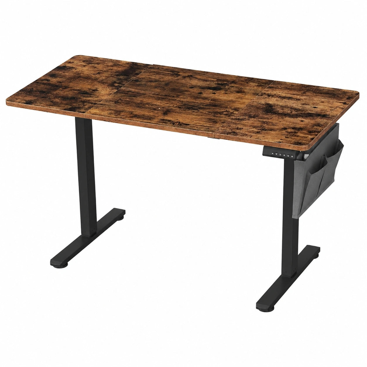 Bureau, réglable, coloris noir et marron, 140 x 60 cm, pour l’espace de travail