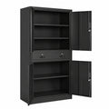 Armoire, avec rangement, avec tiroirs, avec portes, 90 x 40 x 180 cm, coloris noir, pour la chambre