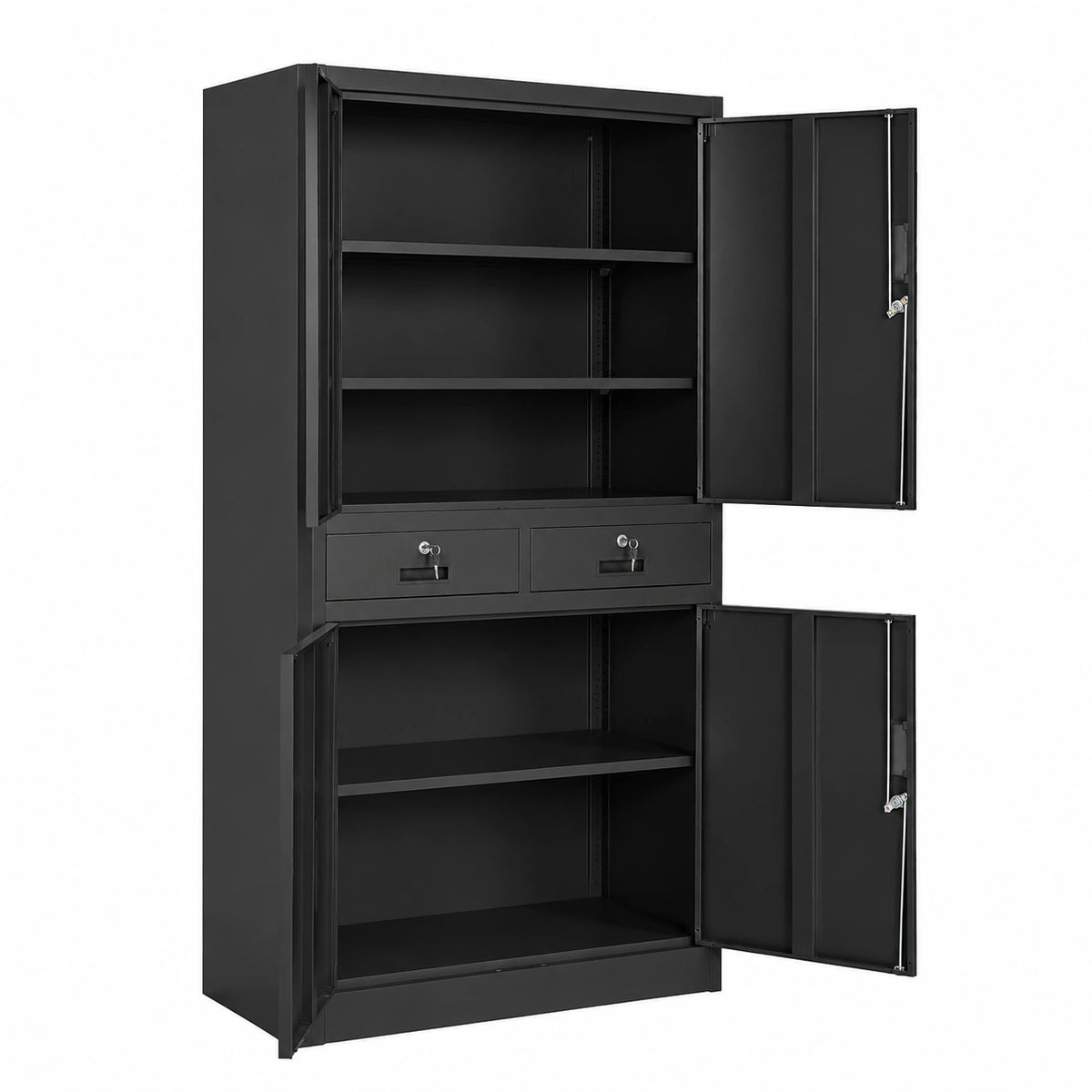 Armoire, avec rangement, avec tiroirs, avec portes, 90 x 40 x 180 cm, coloris noir, pour la chambre