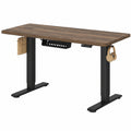 Bureau, réglable, coloris noir et marron, pour l’espace de travail