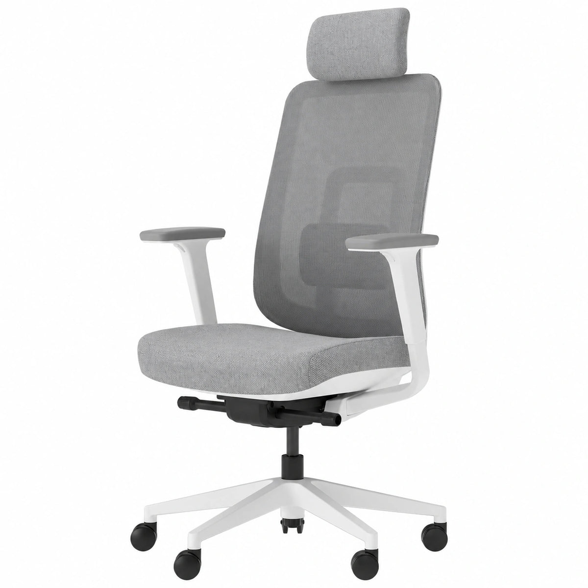 Bureau, coloris blanc et gris, pour l’espace de travail