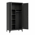 Armoire, en métal, avec rangement, avec portes, coloris noir, 80 x 40 x 165 cm, pour la chambre