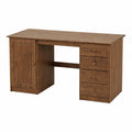 Bureau, avec rangement, avec tiroirs, avec portes, en bois massif, coloris brun, pour l’espace de travail